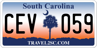SC license plate CEV059