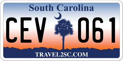 SC license plate CEV061