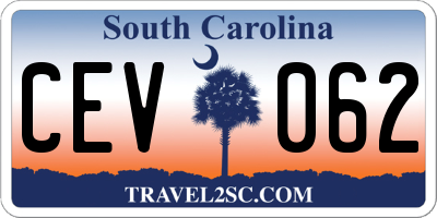 SC license plate CEV062
