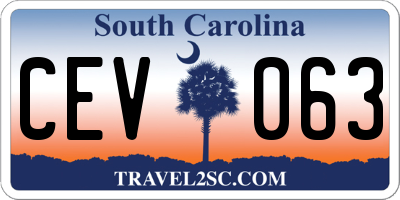 SC license plate CEV063