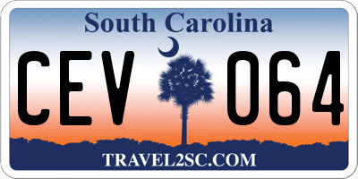 SC license plate CEV064