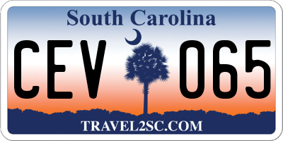 SC license plate CEV065