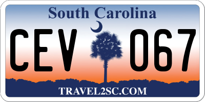 SC license plate CEV067