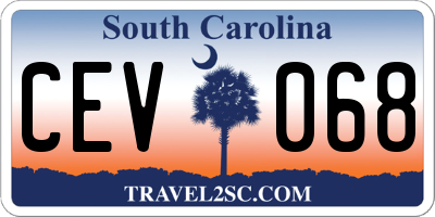 SC license plate CEV068
