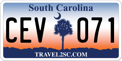 SC license plate CEV071