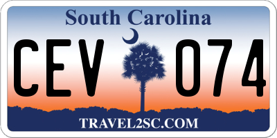SC license plate CEV074