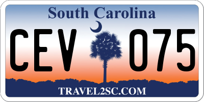 SC license plate CEV075