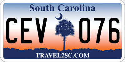 SC license plate CEV076