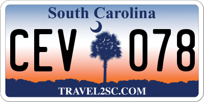 SC license plate CEV078