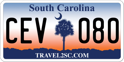 SC license plate CEV080