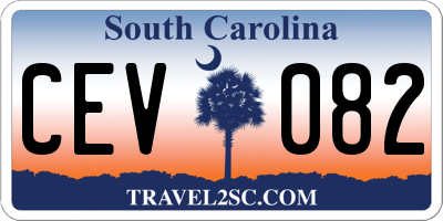 SC license plate CEV082