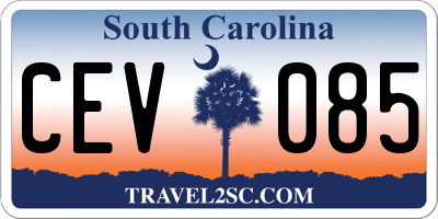 SC license plate CEV085