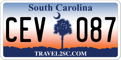 SC license plate CEV087