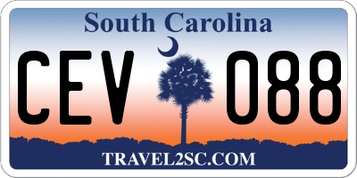 SC license plate CEV088