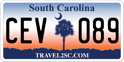 SC license plate CEV089