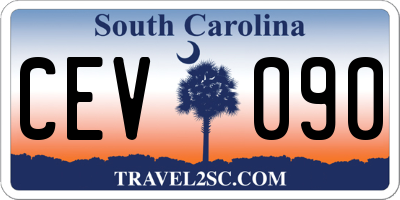 SC license plate CEV090