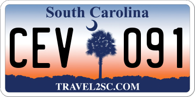 SC license plate CEV091
