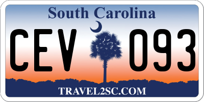 SC license plate CEV093
