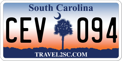 SC license plate CEV094