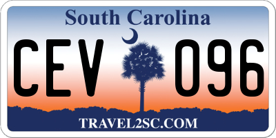 SC license plate CEV096