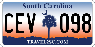 SC license plate CEV098
