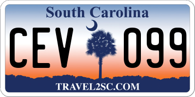 SC license plate CEV099