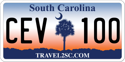 SC license plate CEV100
