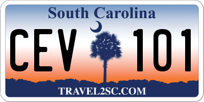 SC license plate CEV101