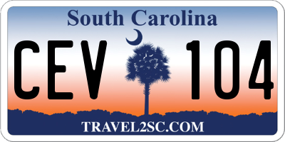 SC license plate CEV104