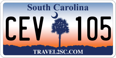 SC license plate CEV105