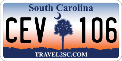 SC license plate CEV106
