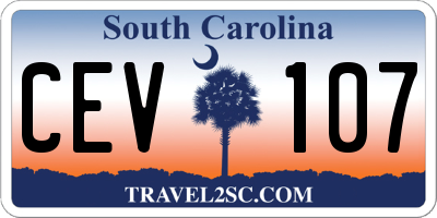 SC license plate CEV107