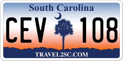 SC license plate CEV108
