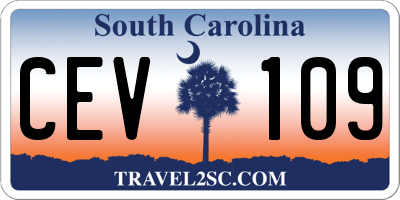 SC license plate CEV109