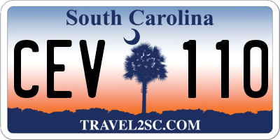 SC license plate CEV110