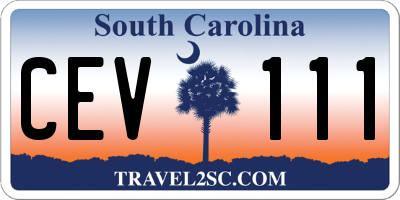 SC license plate CEV111