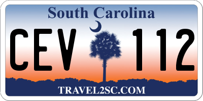 SC license plate CEV112
