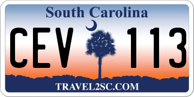 SC license plate CEV113