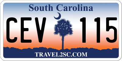 SC license plate CEV115