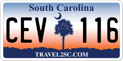 SC license plate CEV116