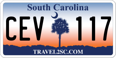 SC license plate CEV117