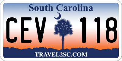 SC license plate CEV118