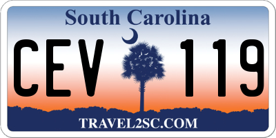 SC license plate CEV119