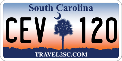 SC license plate CEV120