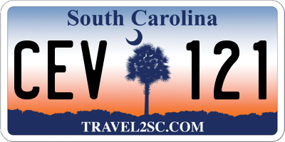 SC license plate CEV121