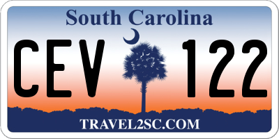 SC license plate CEV122