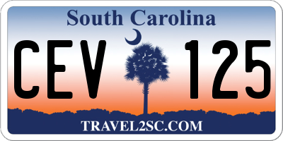 SC license plate CEV125