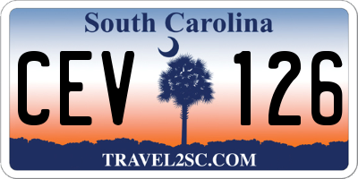 SC license plate CEV126