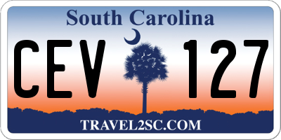 SC license plate CEV127