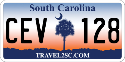 SC license plate CEV128